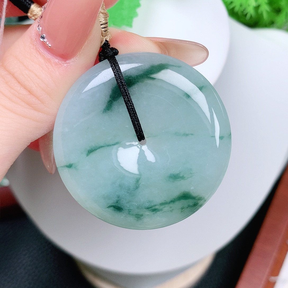 翡翠未镶嵌颈饰平安39.8-6.4