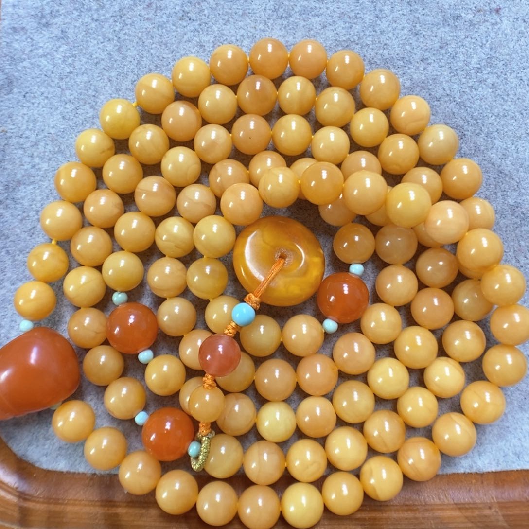 蜜蜡手串未镶嵌蜜蜡108