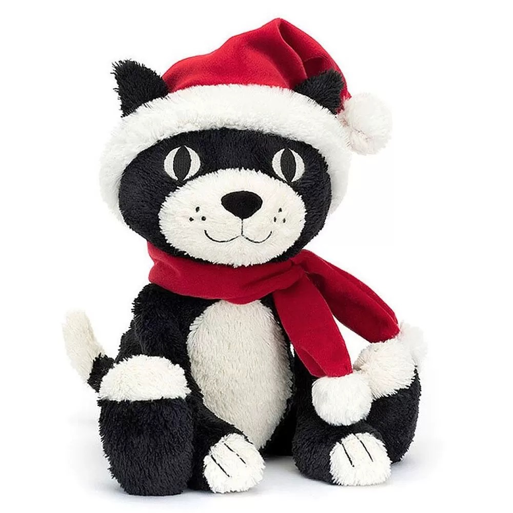 圣诞黑白猫毛绒玩偶可爱安抚娃娃公仔玩具礼物送礼圣诞