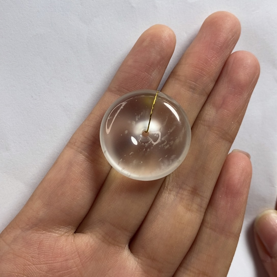 石英质玉雪花棉扣子未镶嵌?***生