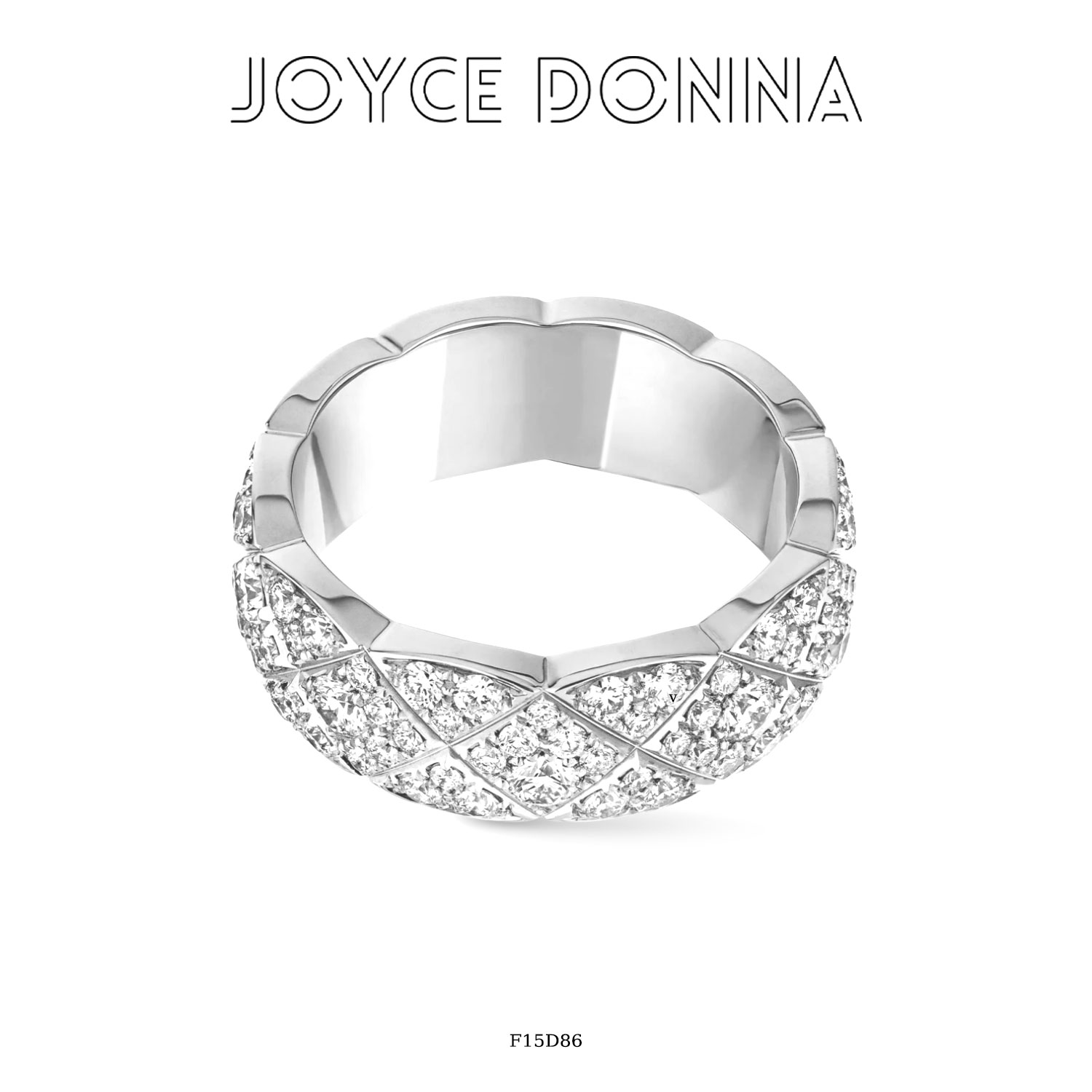 镀K金 法式气质高级感满镶格纹戒指 F15D86 F15D87