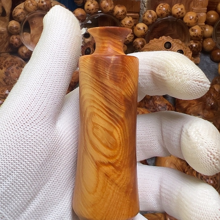木太行崖柏纹理花瓶