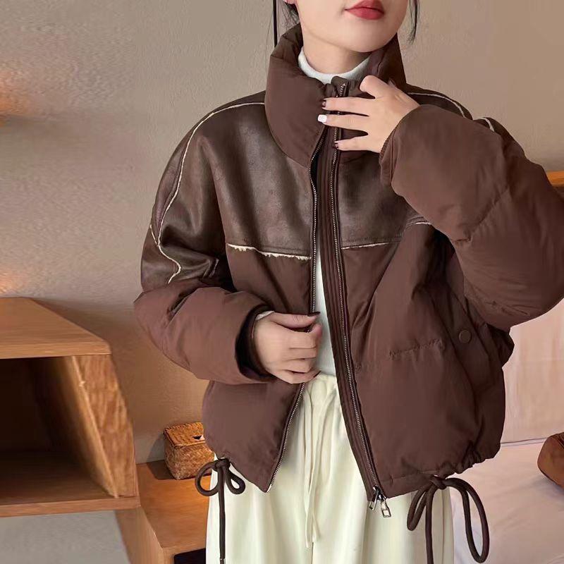 （柚子同款）ZJ冬季拼接时尚加厚外套3571