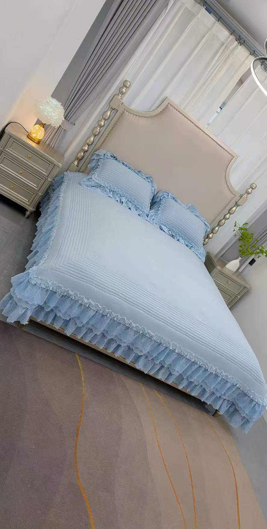 韩国西施轻奢高端四件套韩式公主风纯色韩版