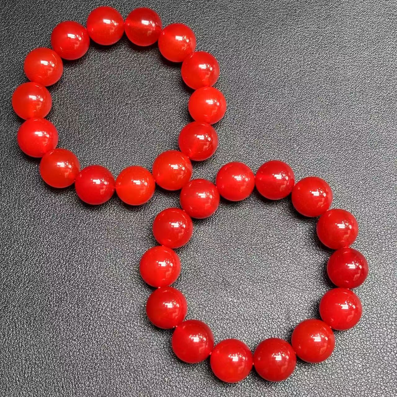 面面来财珠宝S1106-卡14左右-红瑚阿咔玛瑙红手串-多样性发其一
