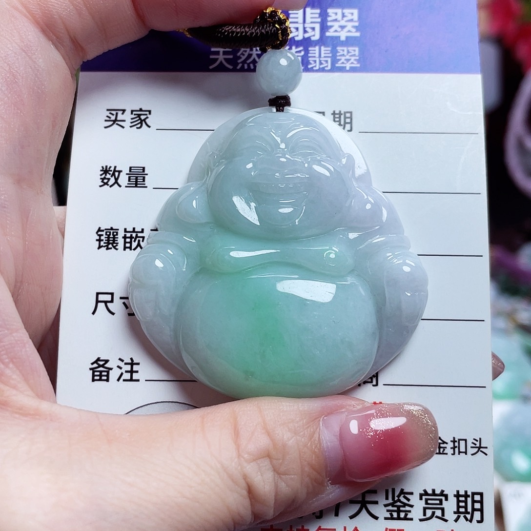 翡翠未镶嵌颈饰佛公19