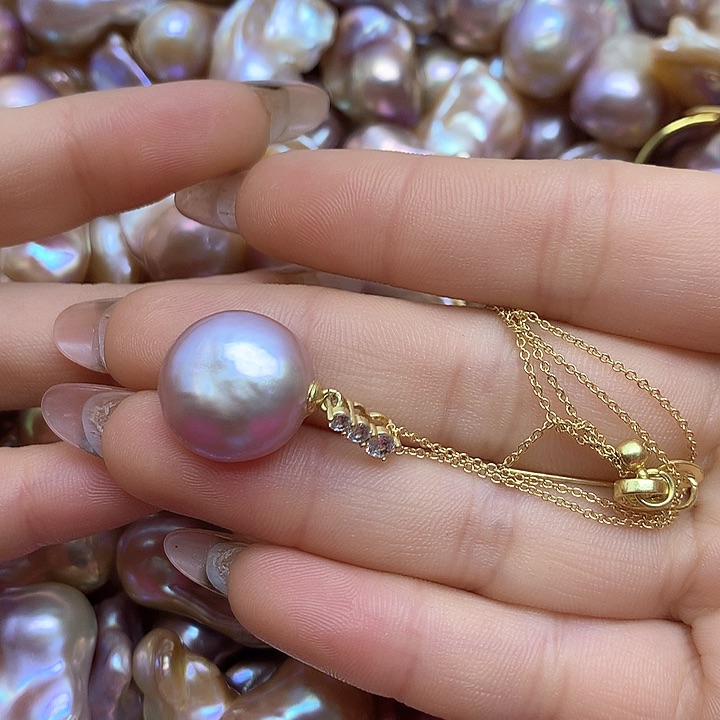 淡水珍珠耳饰银S925镶嵌