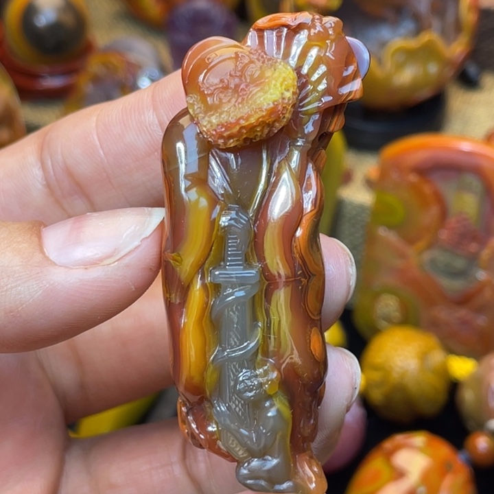 玛瑙/玉髓未镶嵌珠宝奇石北票钟馗特价3888