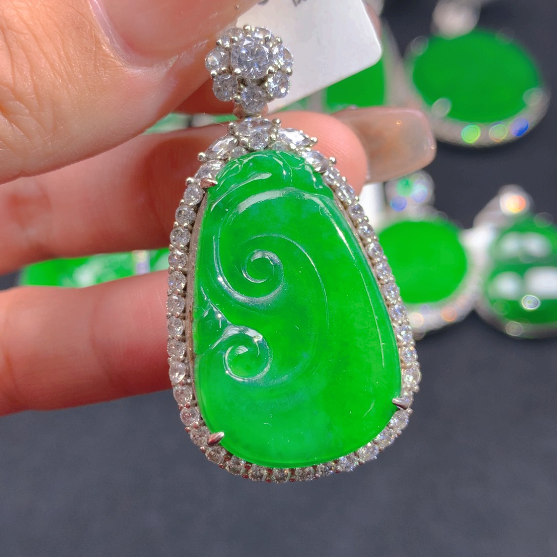 翡翠颈饰银S925镶嵌1111111111