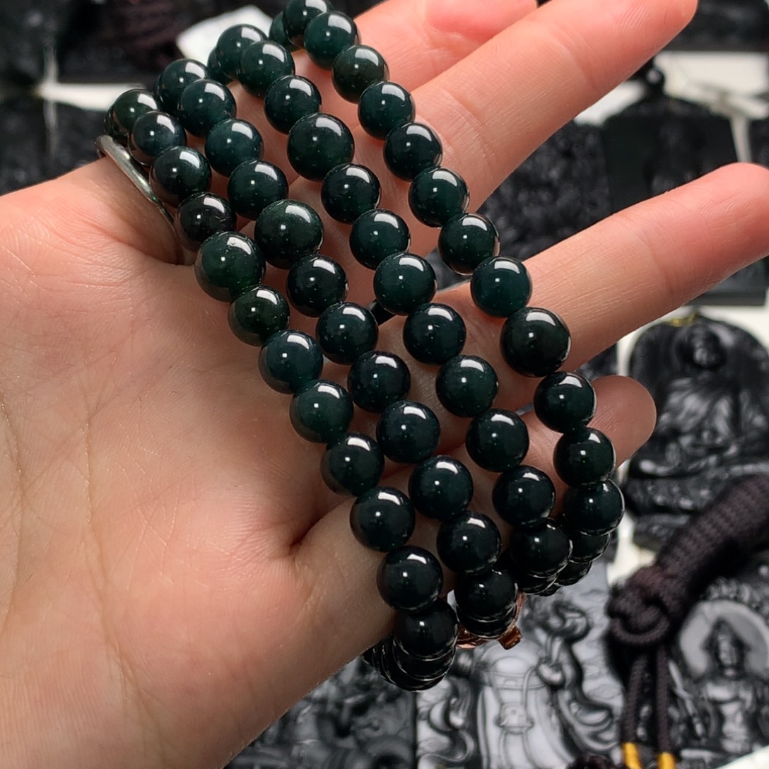 翡翠未镶嵌颈饰天然缅甸a货钢琴黑挂件