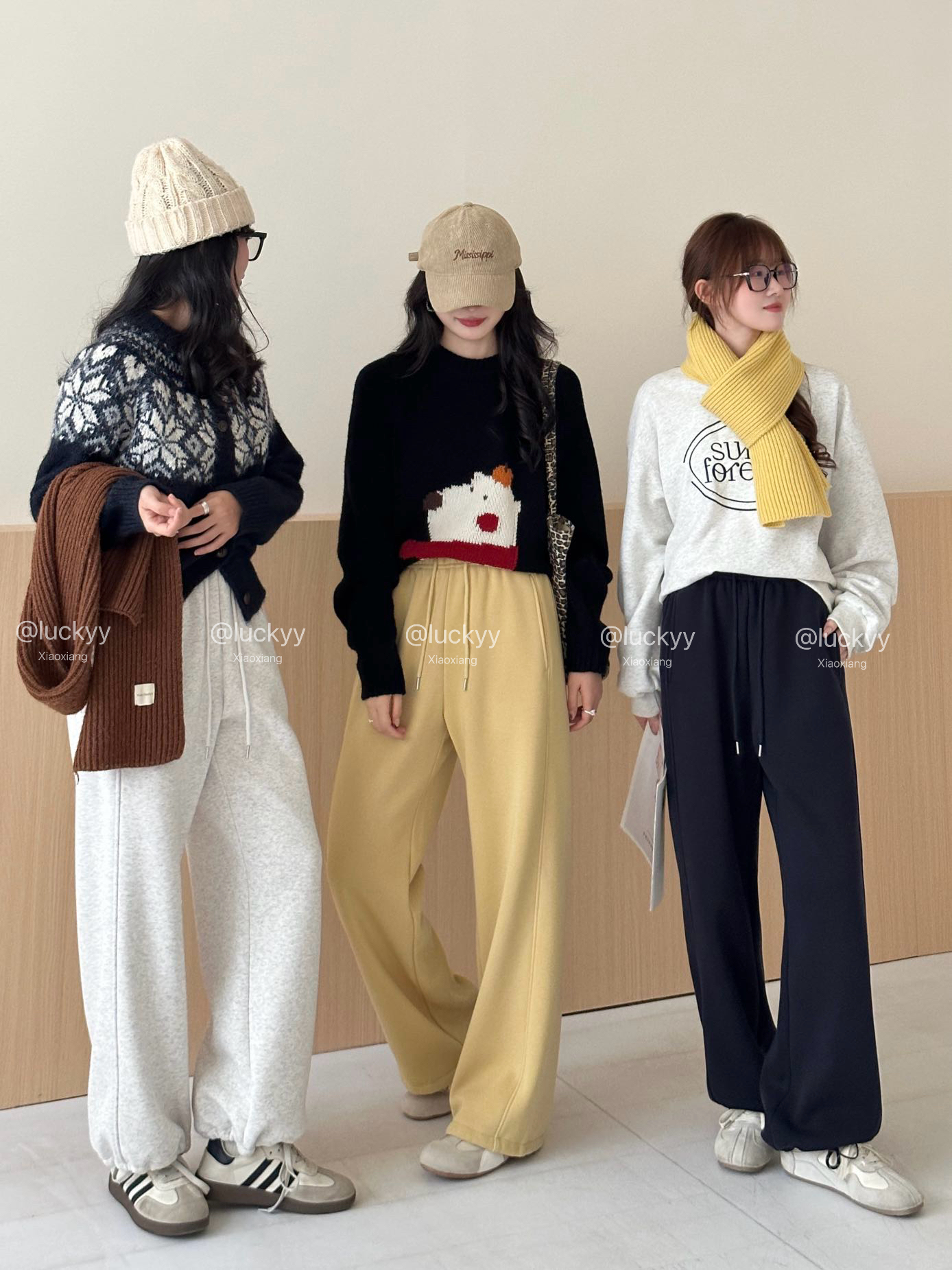 直筒裤厚款复合直筒型冬季休闲裤直筒春秋长裤秋季