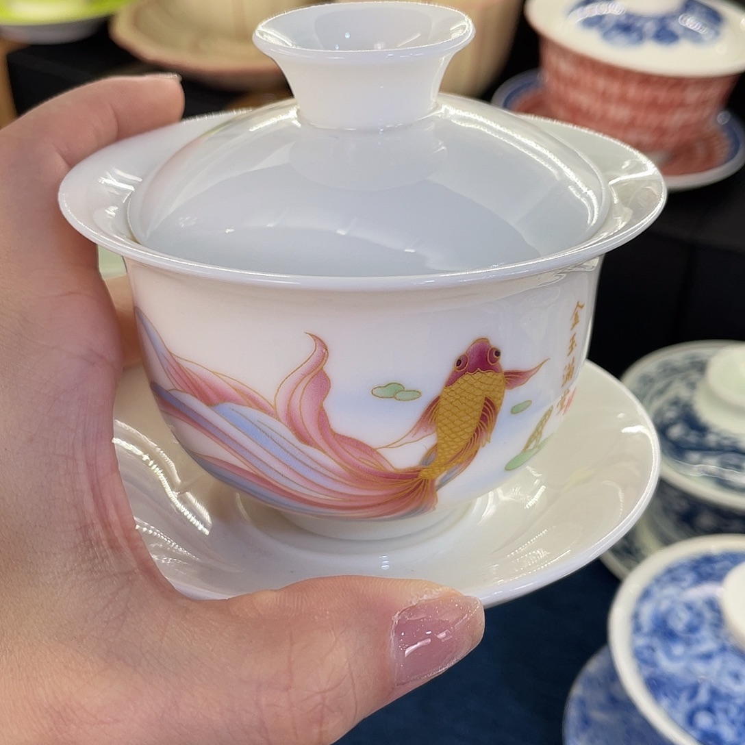 陶景德陶瓷盖碗茶具