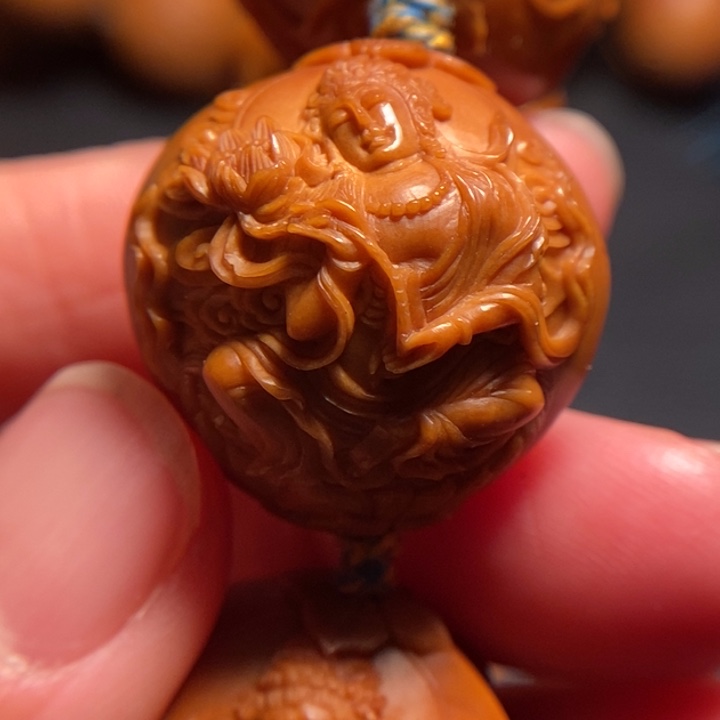 橄榄核手串/手链鸿**头荷叶观音