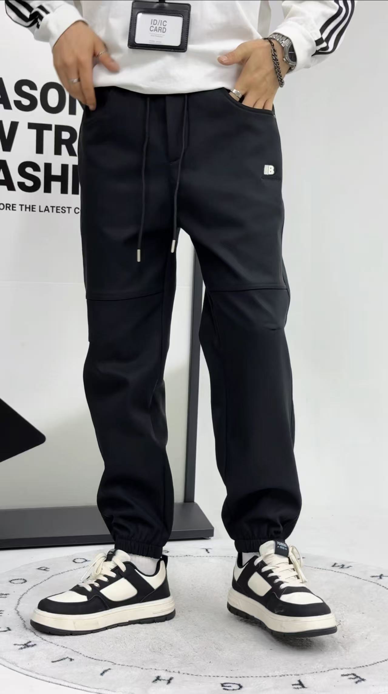 9908#（加绒加厚）冬季男士工装裤休闲潮流百搭简约帅气长裤