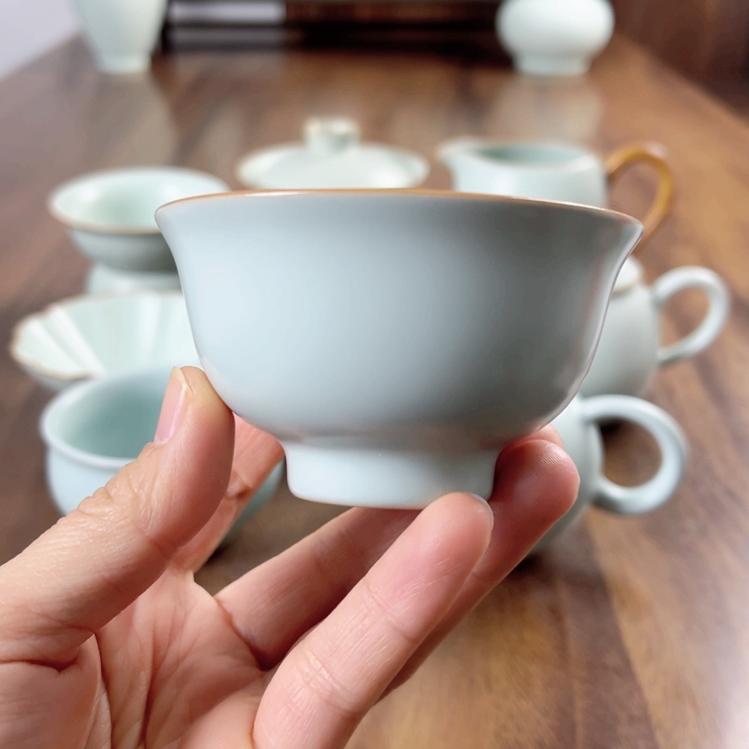 杯子看*仙南汝窑压手杯