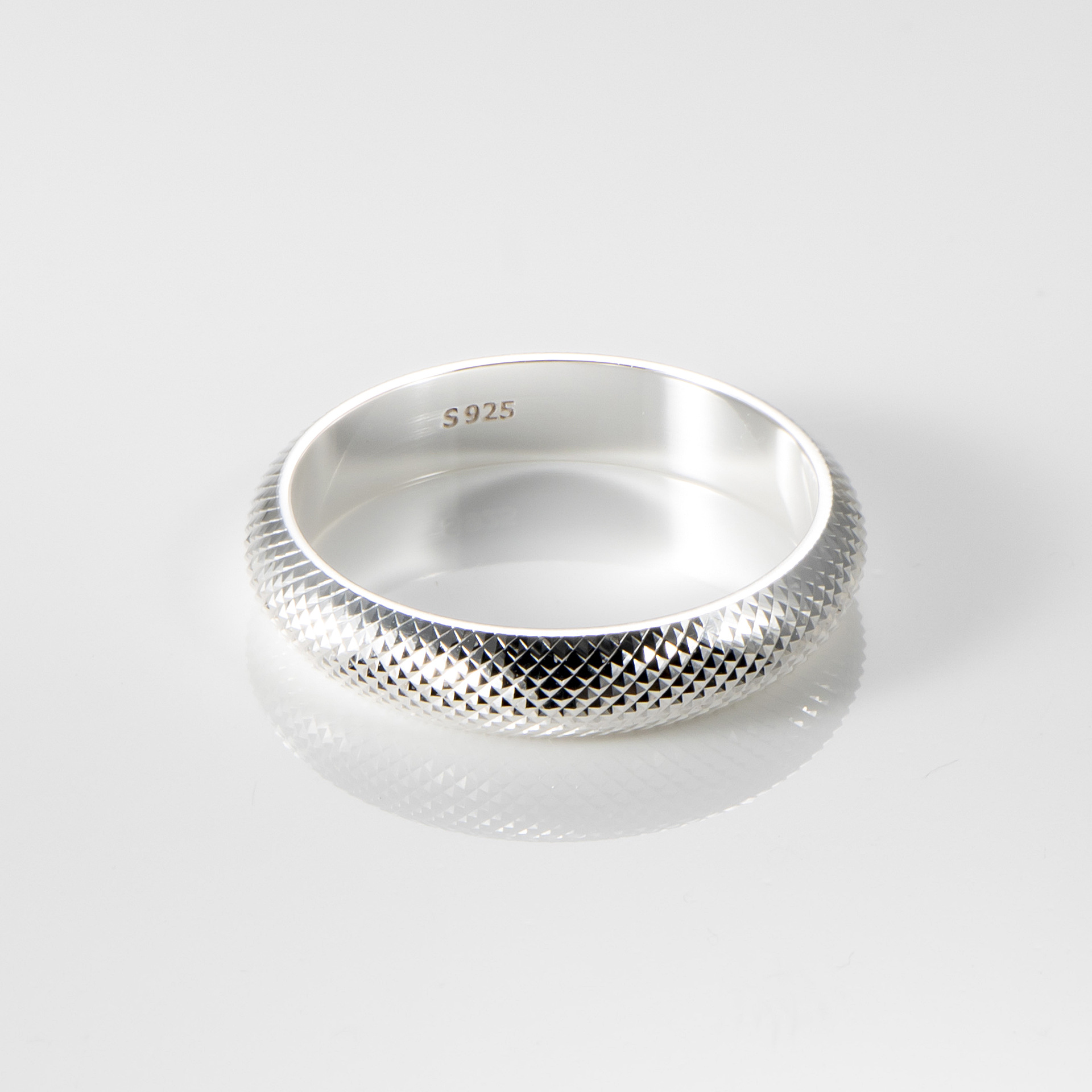 足银戒指 纯银磨砂鳞片戒指欧美男士指环小众INS风轻奢简约时尚