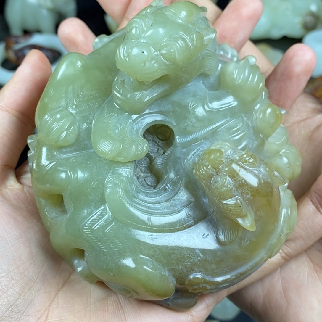 和田玉未镶嵌摆件光*你