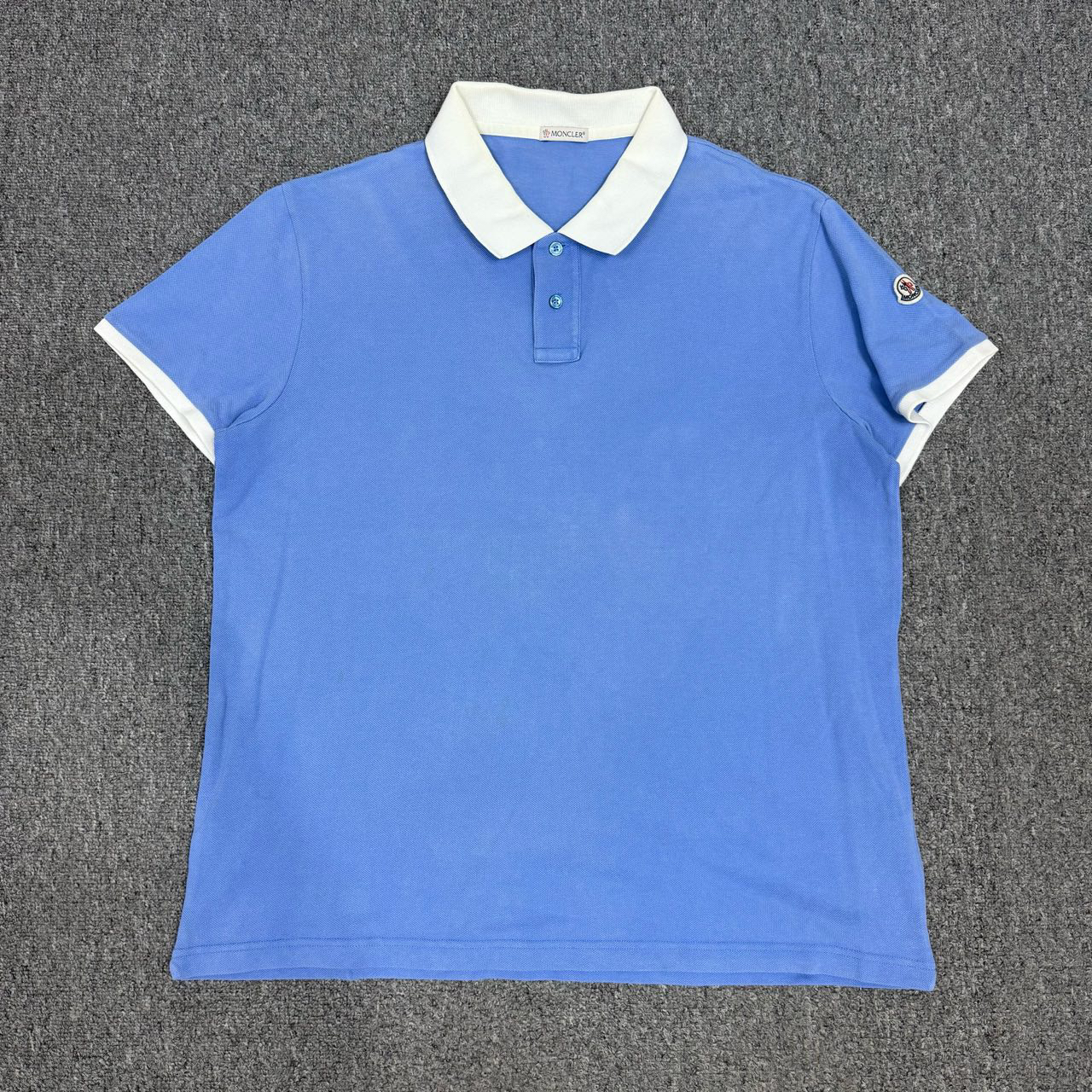 99新 MONCLER 13341095 蓝色胸前徽标刺绣logo短袖Polo衫 XXL码