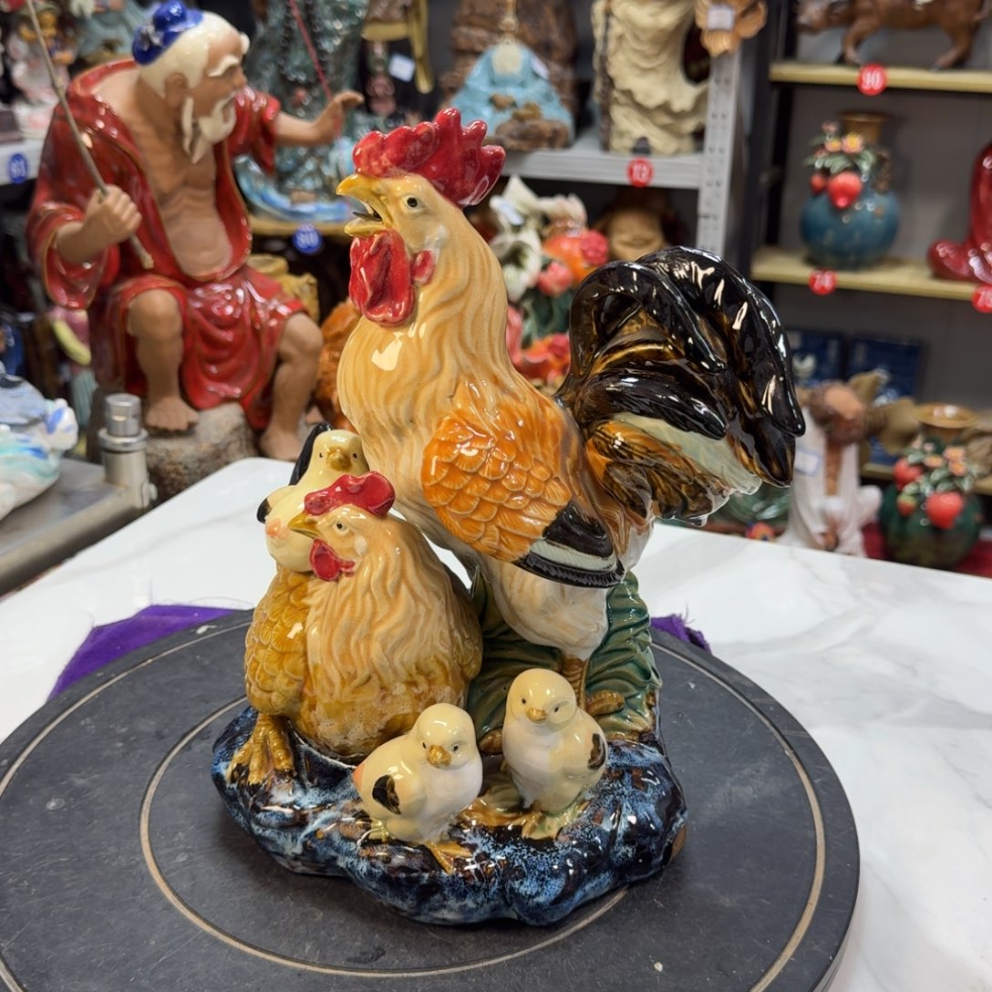 世***源石湾窑陶瓷摆件一家亲