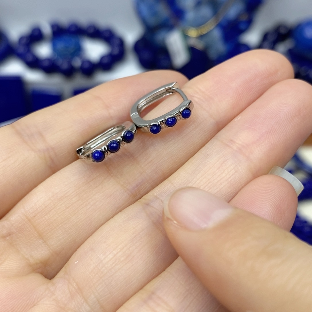 青金石耳饰合金耳饰