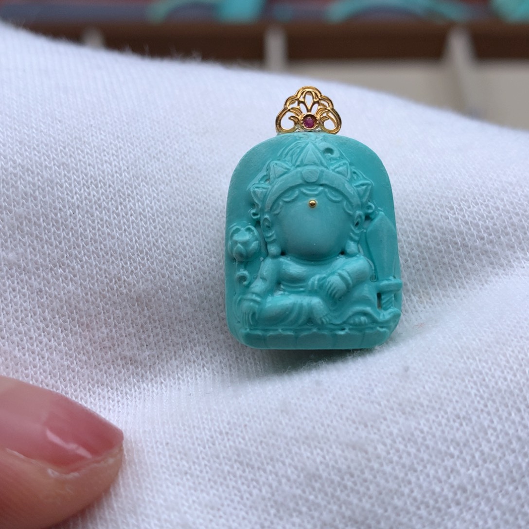 绿松石18K金镶嵌绿松石