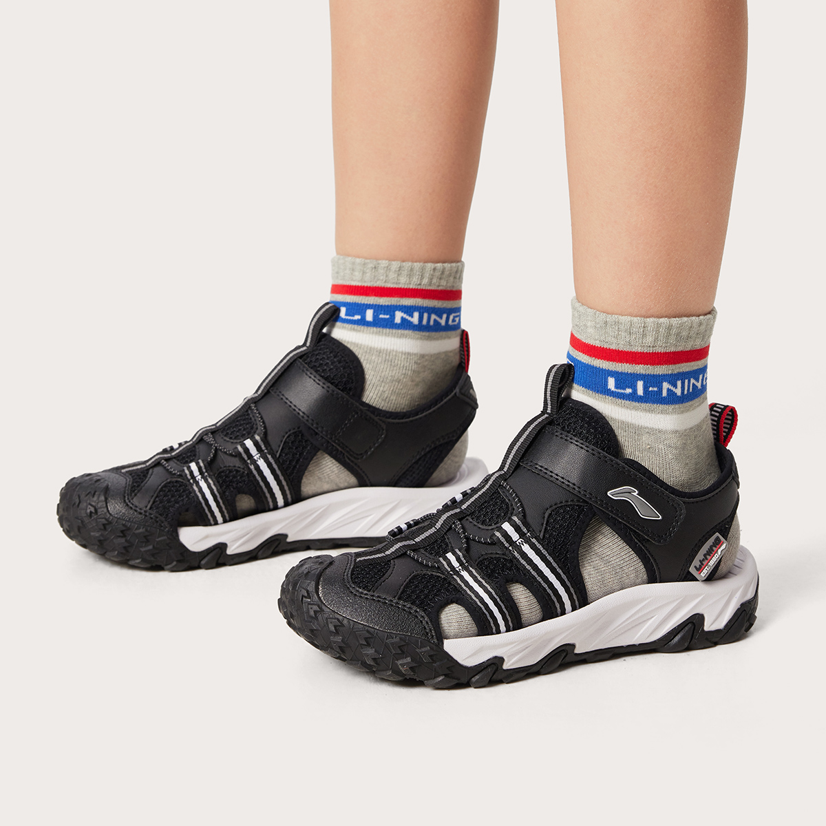 【D】李宁儿童男女童夏季透气防撞魔术贴运动鞋子YKUV014