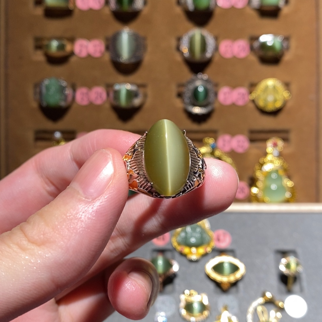 和田玉银S925镶嵌戒指