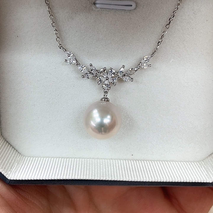 淡水珍珠颈饰银S925镶嵌