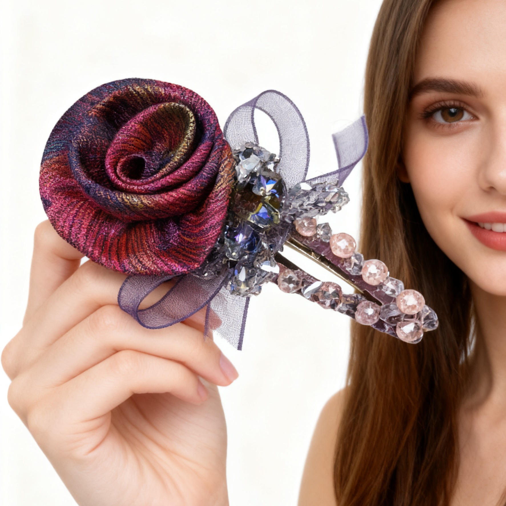 A8132编号紫莹轻奢发饰蝴蝶结掰掰夹