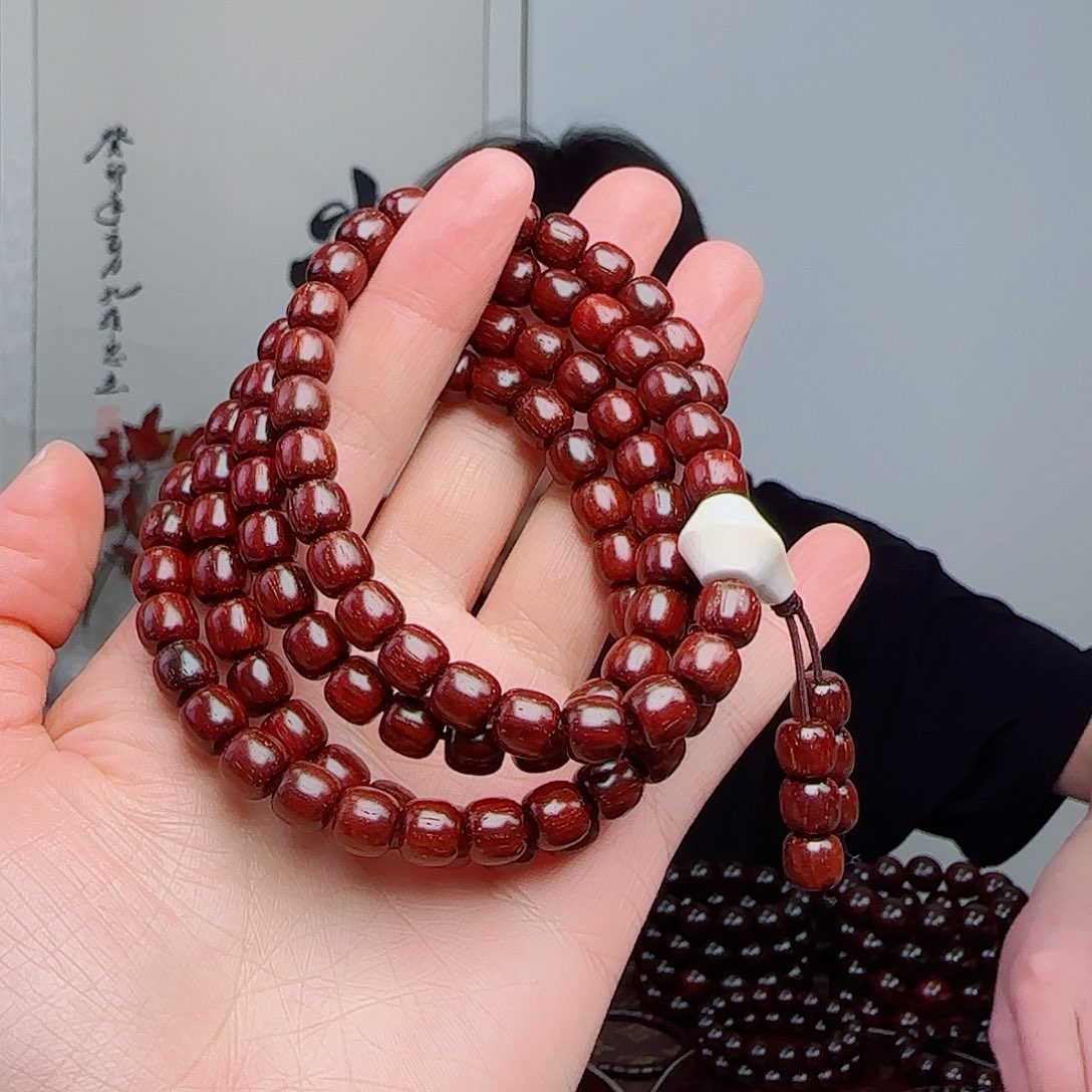 _***w小叶紫檀手串/手链檀香紫檀7×7.5×108老型高