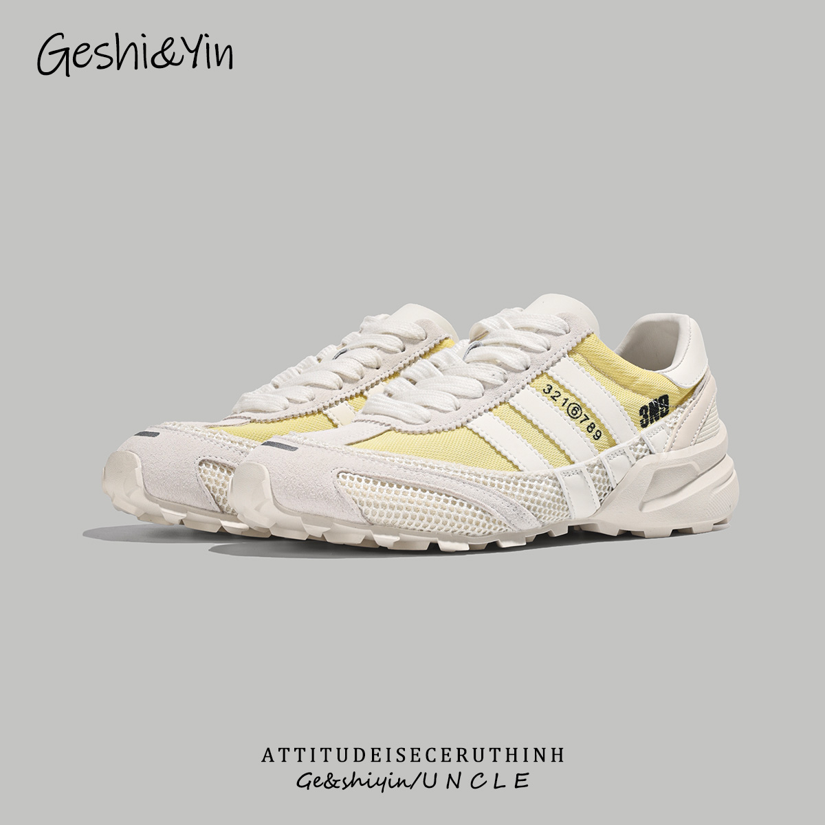 歌诗茵平底运动鞋女2025年新款夏季网面透气德训鞋百搭休闲跑步鞋