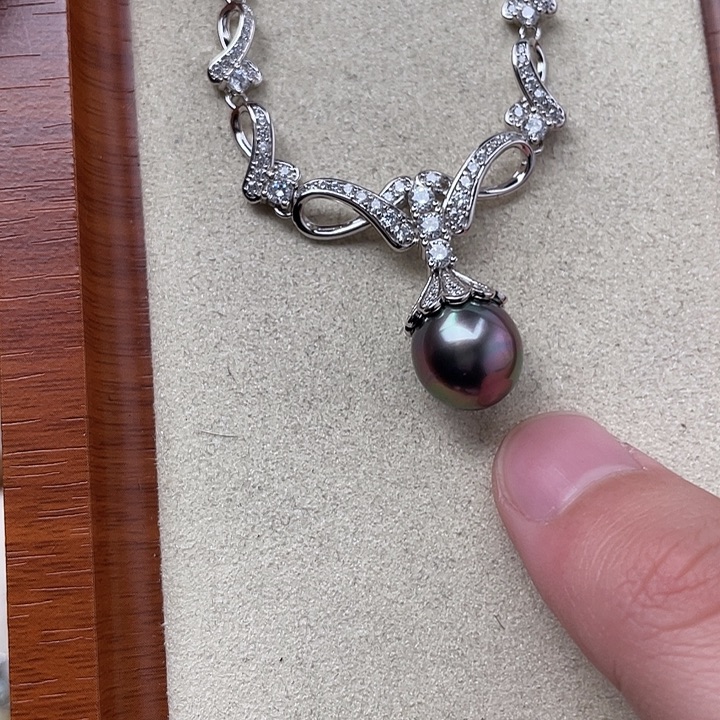 海水珍珠银S925镶嵌颈饰