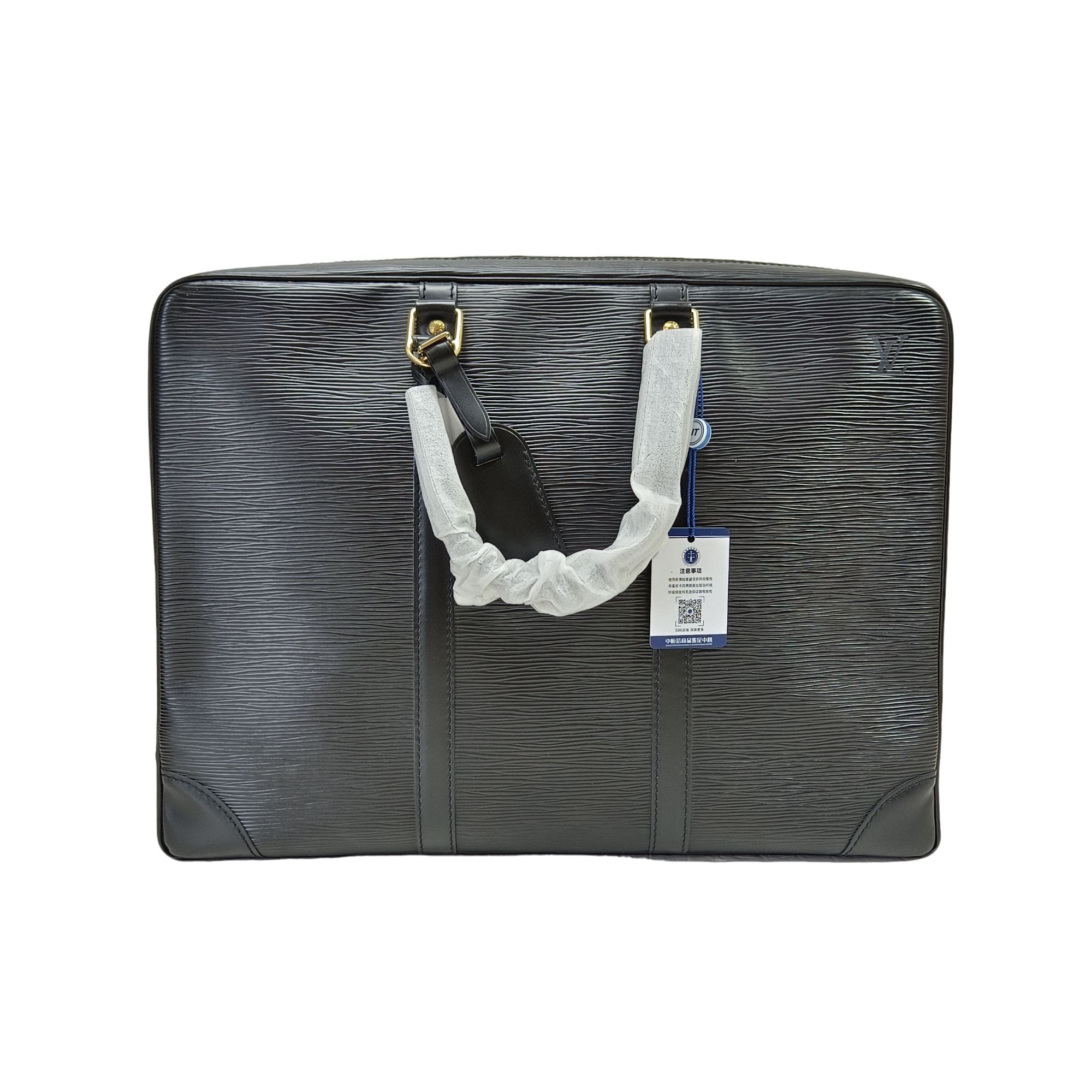 99新 LouisVuitton/路易威登 二奢男包黑色水波纹商务公文包/1046
