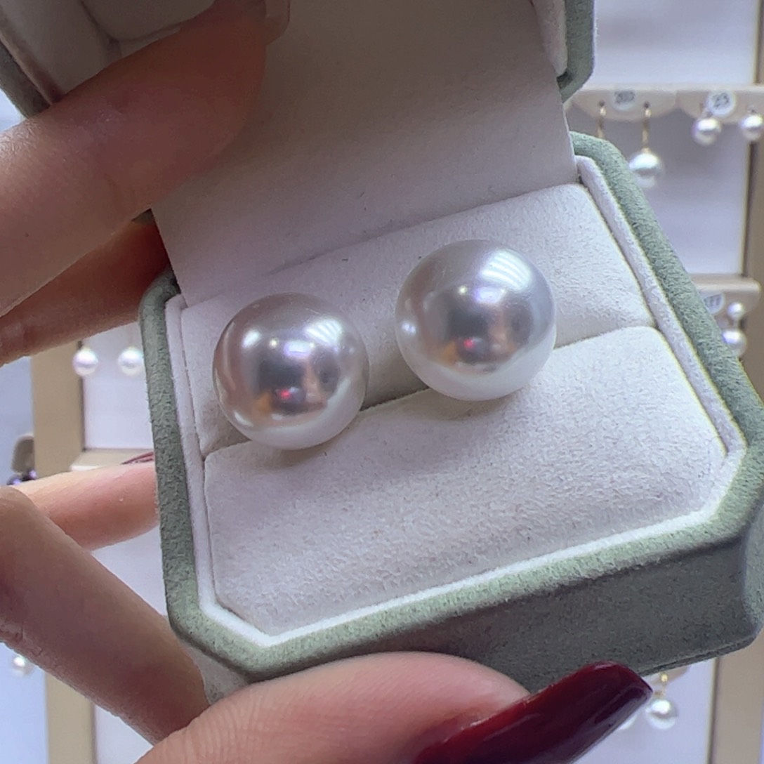 淡水珍珠耳饰银S925镶嵌