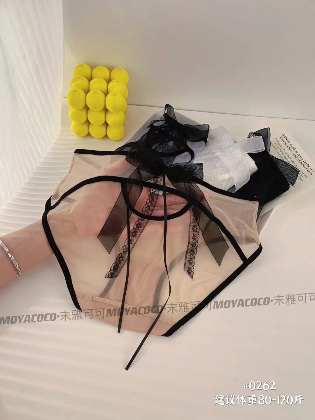蝴蝶结蕾丝内裤女性感纯色轻薄网纱纯棉裆三角裤女无痕透气女内裤