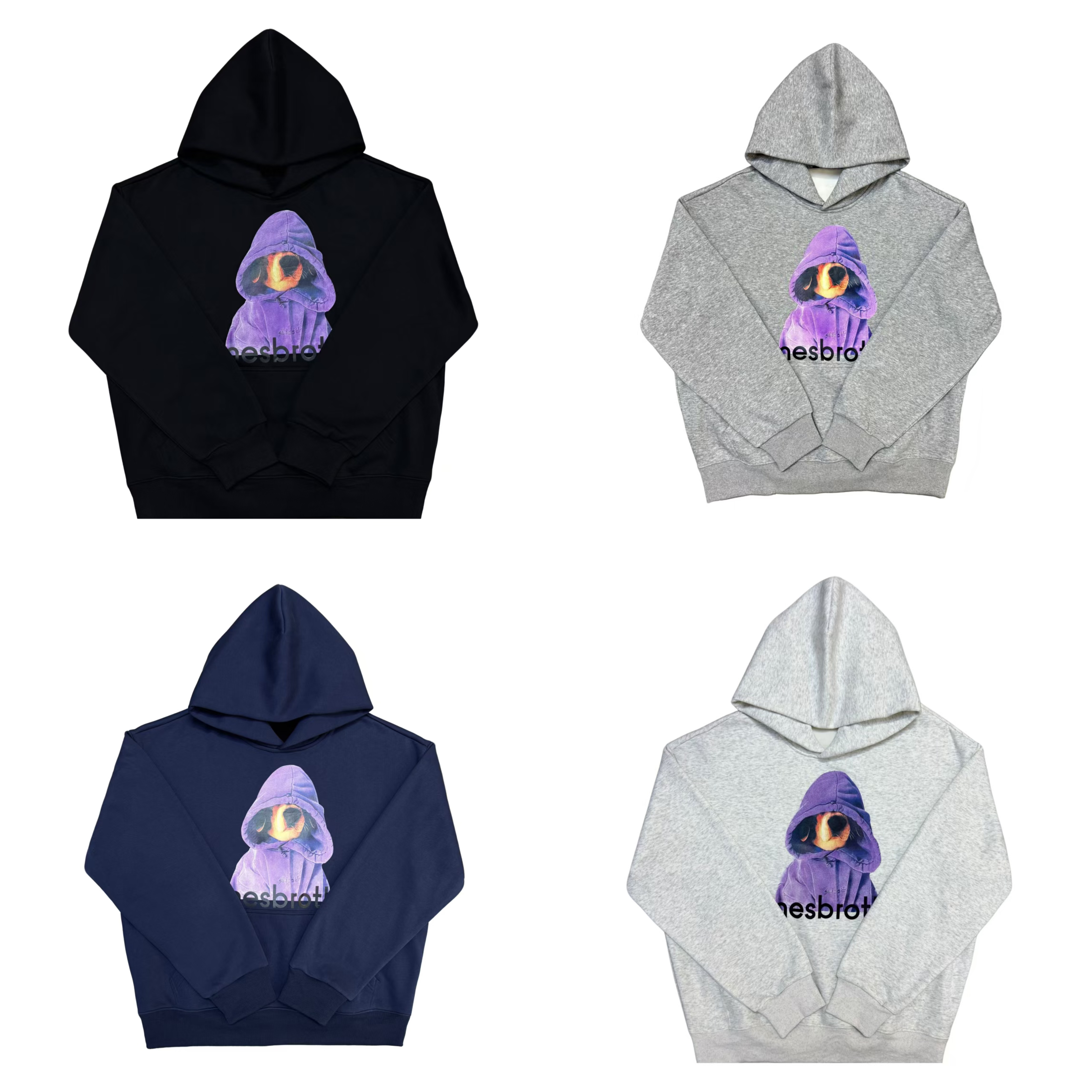 [MJ]黑蓝白灰四色加绒潮流巫师狗休闲带帽奥粒绒卫衣（暖暖冬日）