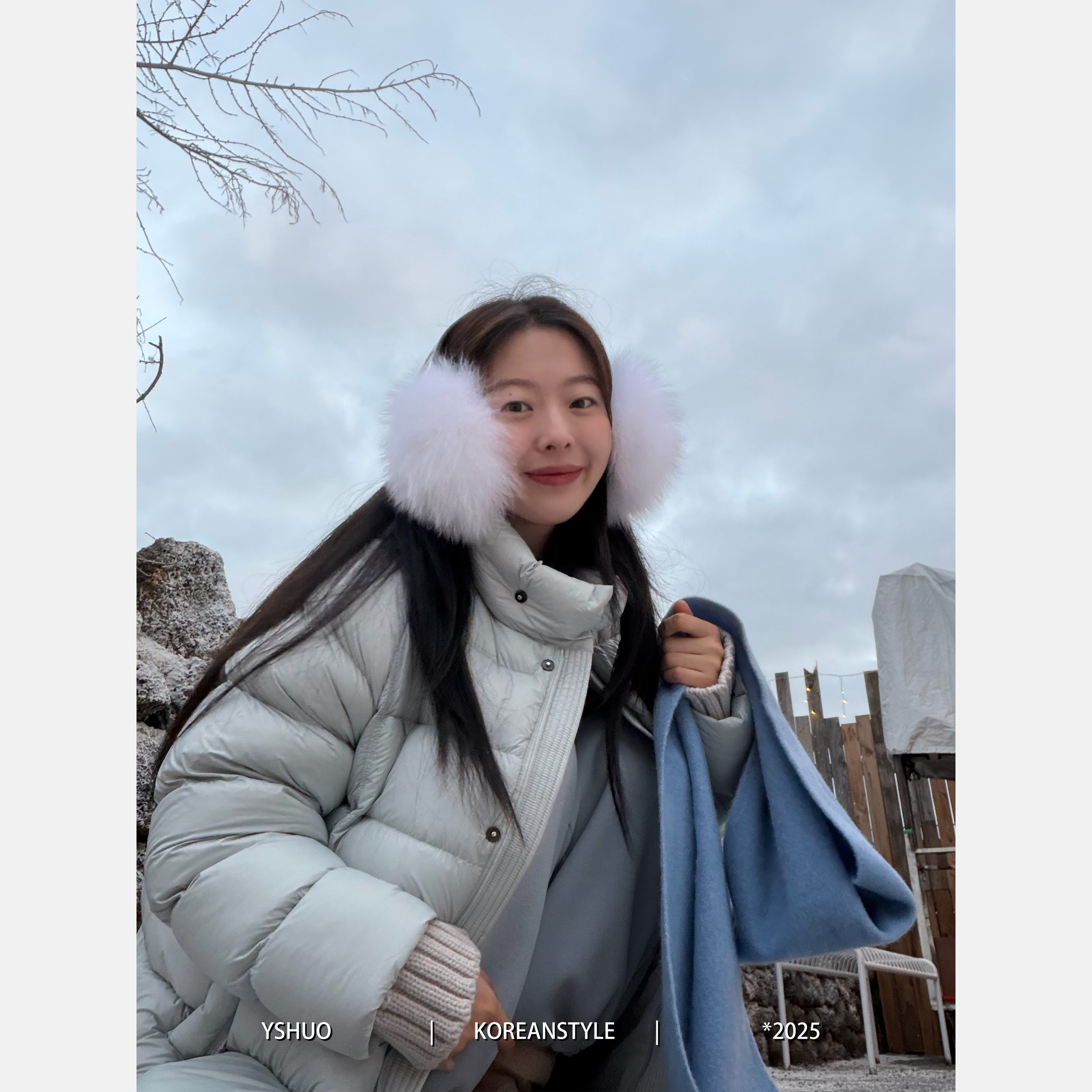 YSHUO【北国日记】冬季立领泡芙羽绒服厚实保暖中长款百搭外套66087