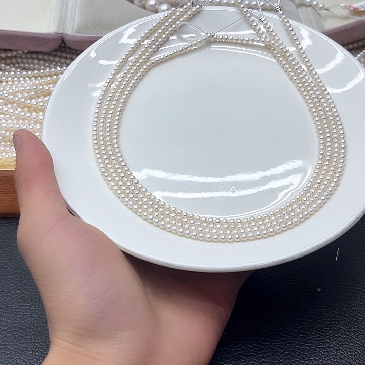 珍珠项链银S925镶嵌淡水珍珠5