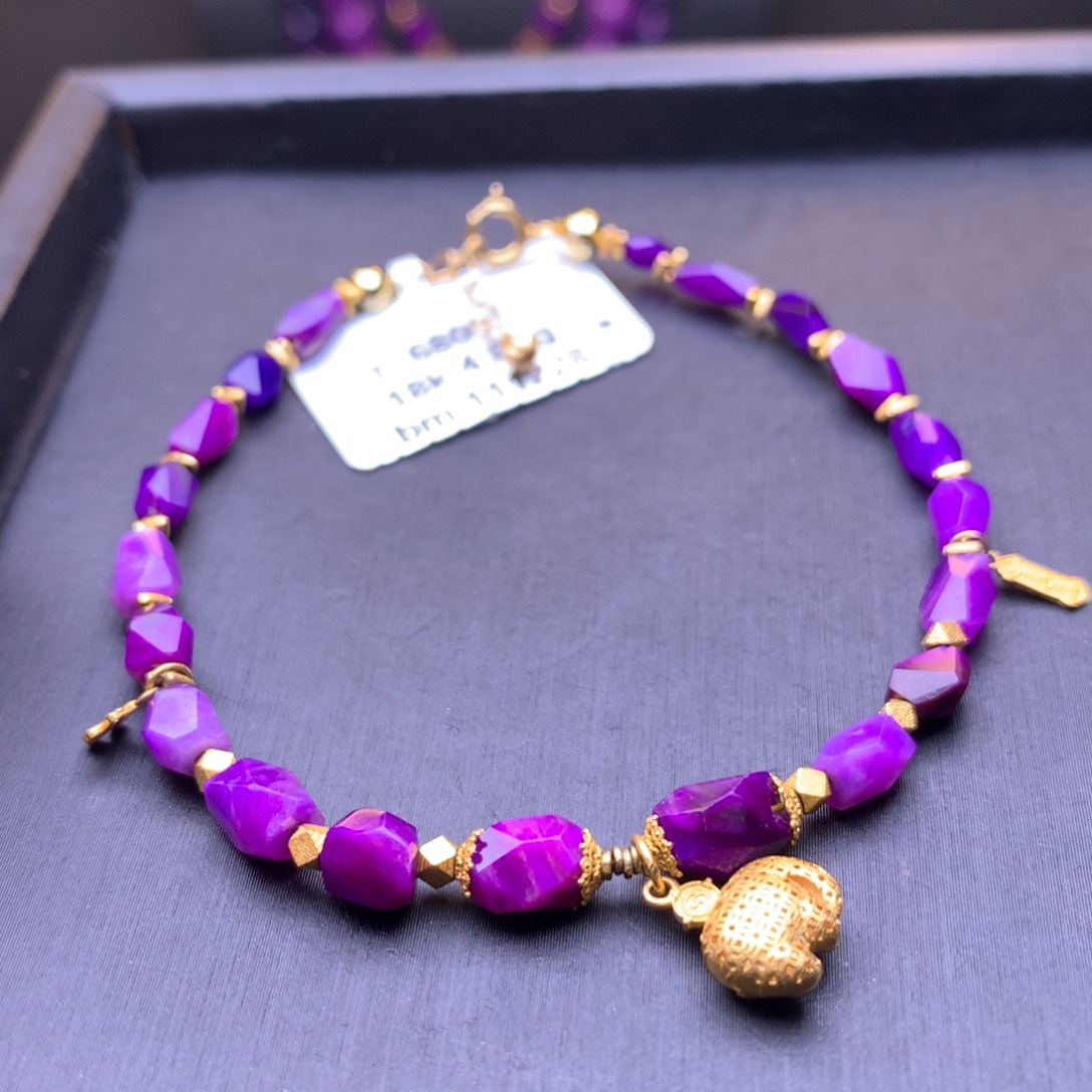 苏纪石（舒俱来）手链18K金镶嵌