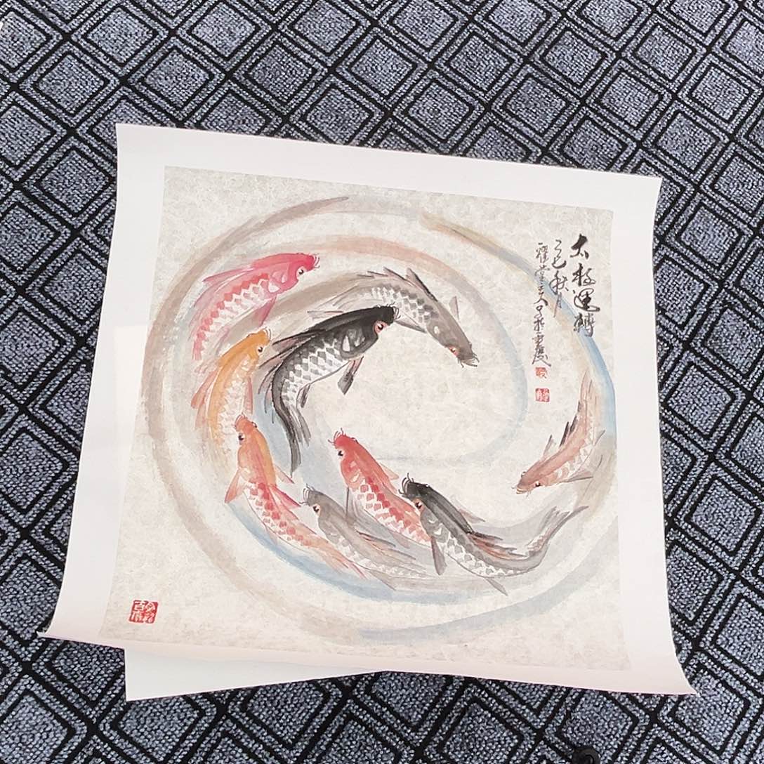 国画严道本老师四尺斗方冯