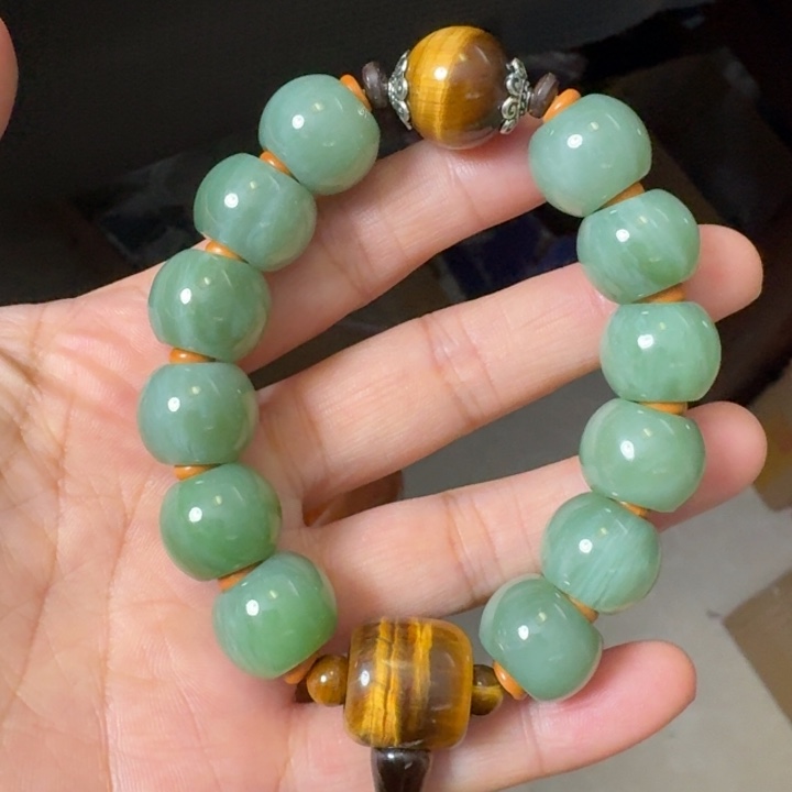 和田玉未镶嵌颈饰粉青16