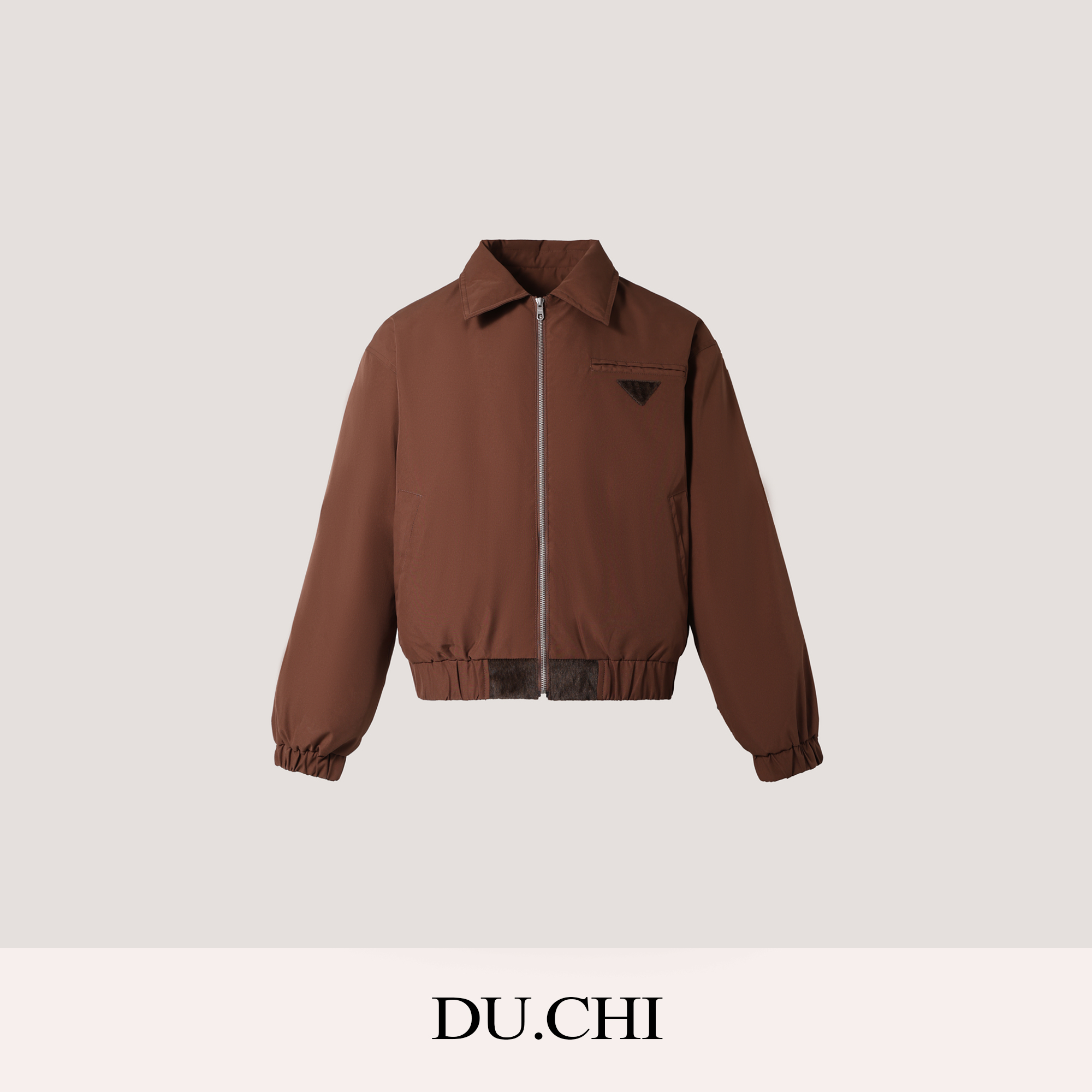 DUCHI秋冬极简飞行员夹克Clean fit短款90白鸭绒羽绒服