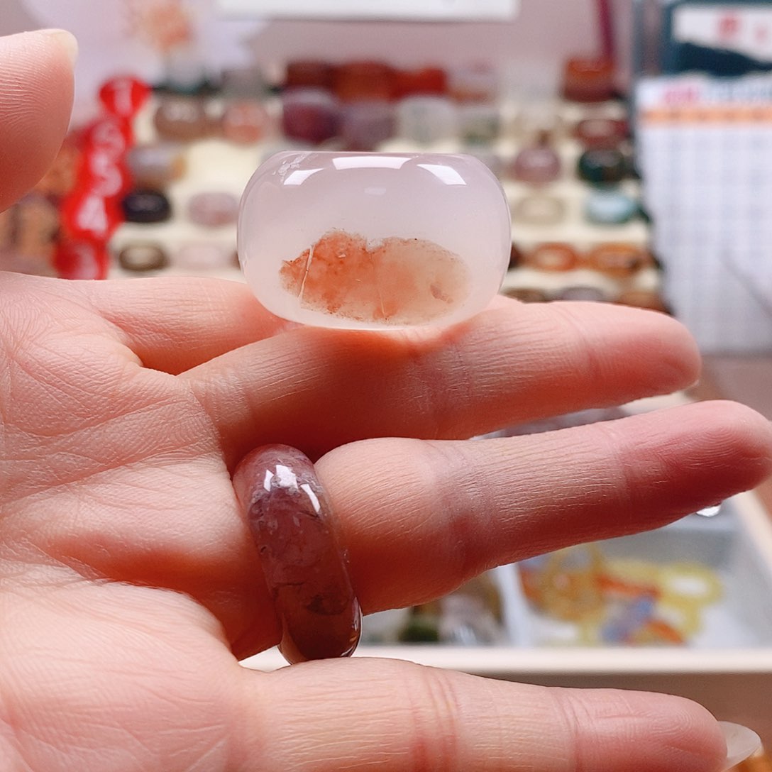 玛瑙/玉髓戒指未镶嵌*️****