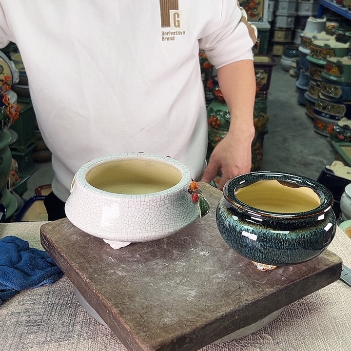 用***2泳坤堂石湾花盆陶瓷