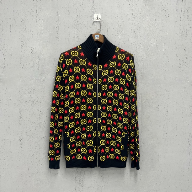 未使用 GUCCI/古驰 弹幕满印双G羊毛拉链外套s码 Z00164