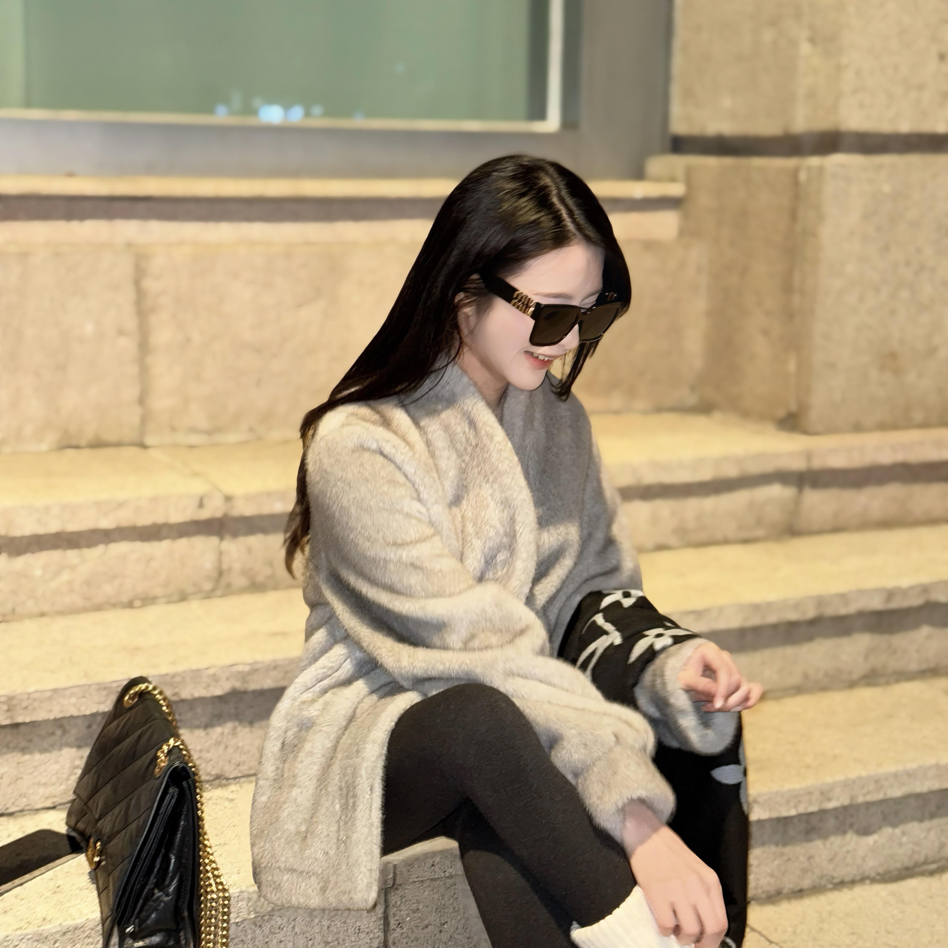 【梓铭】921~过年战袍~凡尔赛轻奢保暖环保水貂毛 毛毛皮草外套女冬