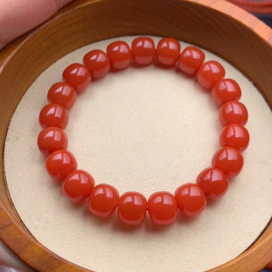 南红玛瑙未镶嵌保山天然原矿南红10mm+老型手串