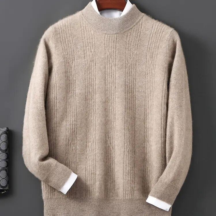 羊毛衫加厚男款套头款休闲厚款圆领商务衫打底衫半高领宽松DL8094