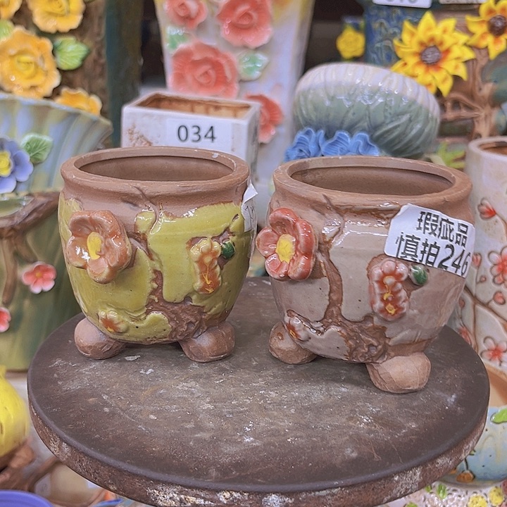 紫砂花盆粗陶材质与多肉花盆