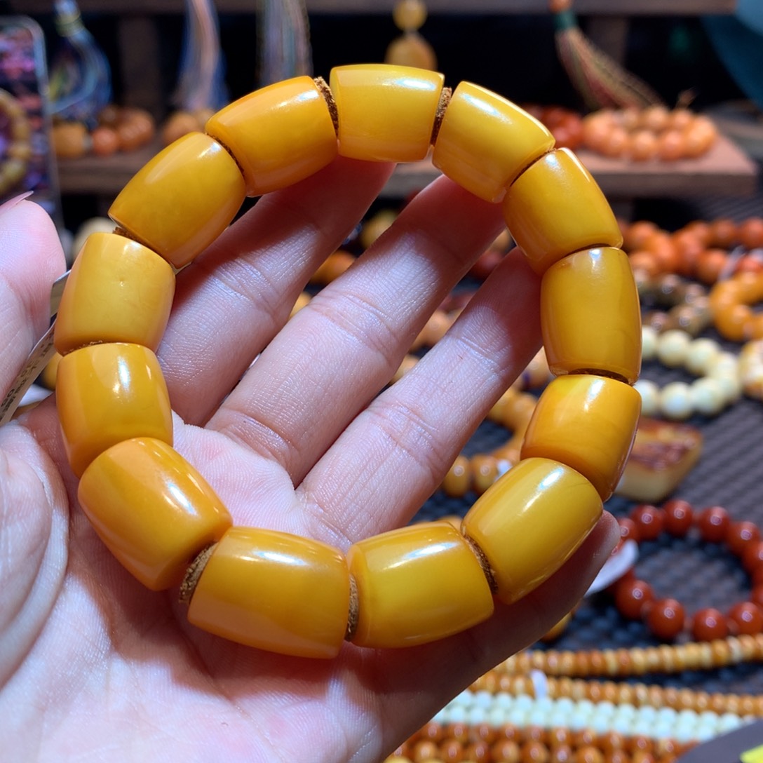 琥珀未镶嵌手链蜜蜡